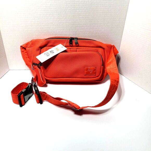 Lug Hitch Belt Bag Papaya Vegan Leather Crossbody Strap Extender RFID Card Slot - Picture 3 of 9